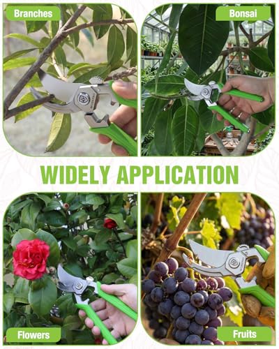 WORKPRO 8.5" Bypass Pruning Shears, Professional Forged Garden Shears | Forged Stainless Steel Blades, 3/4" Cut Capacity, Spring-Loaded, Safety Lock, Hand Pruner for Trimming, Bonsai, Flowers
