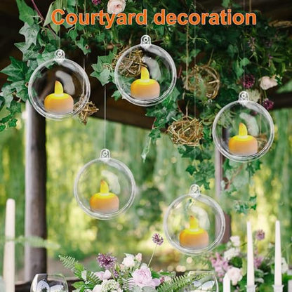 120 Pcs 3.15 Inch Clear Acrylic Fillable Balls, Christmas DIY Fillable Ornaments Balls, Acrylic Ornaments Ball for Christmas, Holidays, Weddings, Parties, and Home Decor - size: 120 Pcs 3.15 Inch Fillable Balls