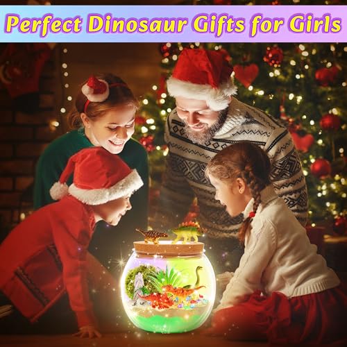 Hannstar Dinosaur Terrarium Kit for Kids-Dinosaur Activities Toys for Boys-Birthday Gifts for Kids Age 4-12 Years Old - color: Dinosaur