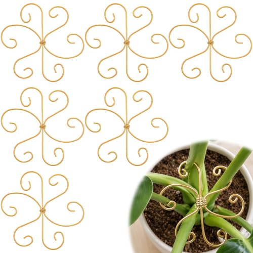 COMNICO Plant Stem Support 6 Pcs Monstera Durable Metal Plant Holder Stakes | Reusable Stem Stabilizer, Turtle Shell Bamboo Clamp Set, for Outdoor Indoor Plants
