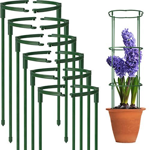12Packs Plant Support Stake Half Round Plant Support, Stackable 3 Tier Garden Flower Support, Plant Stakes for Indoor Outdoor Plants for Tomato,Monstera, Peony, Hydrangea, Climbing Plants - size: 6.9" x 9.8" / (17.5 x 27)cm & 12 Pcs
