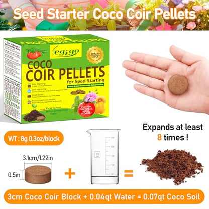 Legigo 50 Pcs 30mm Coco Coir Pellets Organic Seed Starter Soil Potting Mix - size: 30mm