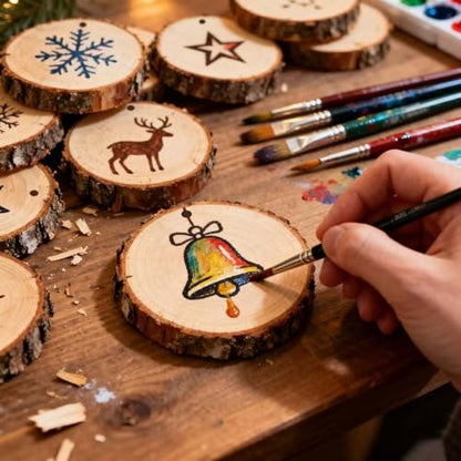 Wood Slices 2 Inch Discs Ornaments for Crafts | 60 Pcs Bulk,with holes,1.6-2 inches,unfinished natural wooden rounds,with bark - size: 1.6-2 INCH 60 PCS PRE-DRILLED