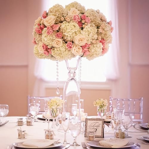 WGV Trumpet Glass Vase, Open Width 8.5", Height 25.25", (Multiple Sizes Choices) Clear Large Floral Planter Centerpiece, Wedding Event Home Decor, 1 Piece (VTR0625) - size: 8.5"x25"H