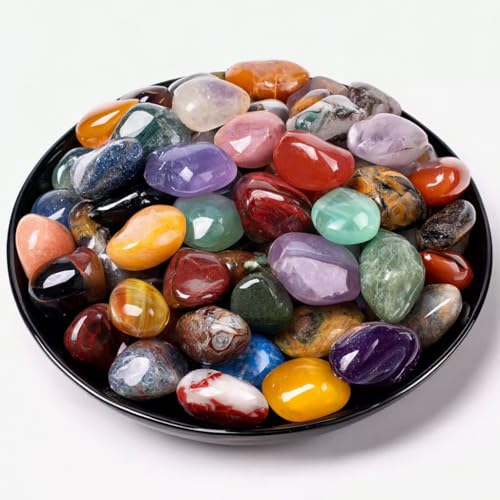 Polished Healing Crystals Stone Set, 24 Types of 0.6" Handpicked Tumbled Stones for Healing, Reiki, Meditation, Crafting, Home Decor, Ethically Sourced, Mixed Crystals - color: Mixed Crystals - 18 Types, size: 0.6"