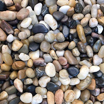 Voulosimi 10 LBS River Rock Stones, Natural Decorative Polished Mixed Pebbles Gravel,Outdoor Decorative Stones for Plant Aquariums, Landscaping, Vase Fillers - size: 10 LB