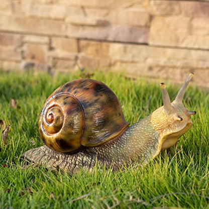 Garden Snail Sculpture, Reptile Resin Sculpture, Suitable for Outdoor Courtyard Pond Garden Lawn Decor Landscape, is the for Garden Enthusiasts (7 inches) - size: 8inch