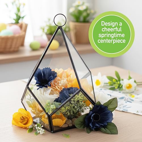D'Eco Glass Black Mini Teardrop Tabletop or Hanging Planter Terrarium