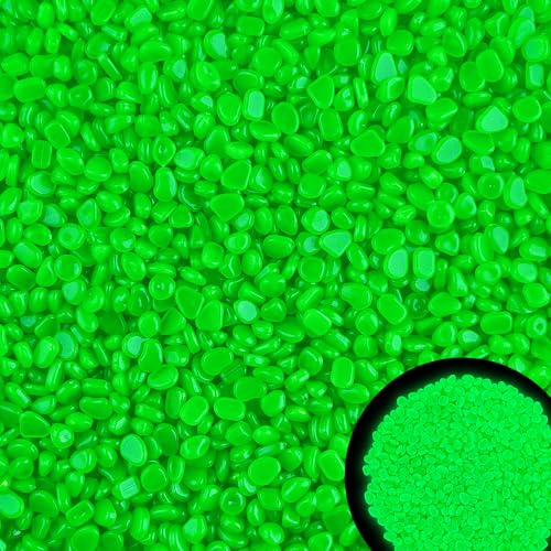 500pc Glow in The Dark Outdoor Rocks Glow in The Dark Fish Rocks Glowing Rocks for Garden Luminous Stones for Aquarium Glowing Stones for Driveway Walkway Patio Lawn Yard,Green - size: 500, style: Green