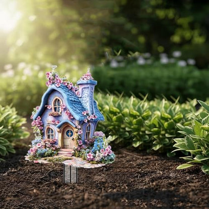 House Garden Stakes Decor Yard Acrylic - 2D Spring Garden Acrylic Sign Decoration, Yard Art, Gift for Nature Lovers, for Indoor & Outdoor Flower Pots, Yard, Mini Gardens & Lawn (5.9”x5.9”) Y26
