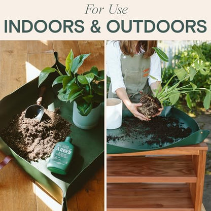 Repotting Mat 30" x 30" Waterproof Foldable Potting Mat for Indoor Plants | Large reusable potting mat with 4-inch walls, easy to clean, fold, store, and use for mess-free gardening.