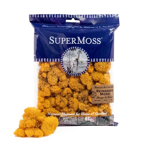 Super Moss (25125) Reindeer Moss Preserved, Mango, 2oz - color: Mango, size: 80.75 cubic inch (in3) Bag (Appx. 2oz)