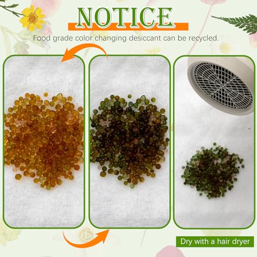 AmazingSpark 218 Pcs 8 Set Dried Flower Storage Kit with 8 Storage Boxes, 100 Blotting Paper, 100 Self Adhesive Bag, 2 Letter Sticker 8 Desiccant Pressing Flower Preservation to Keep Color and Dry