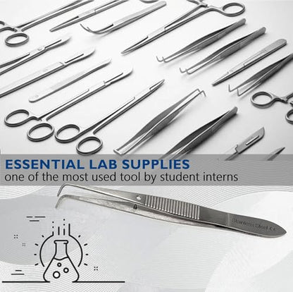Iris Eye Dressing Forceps 4", Full Curved, Serrated Tips