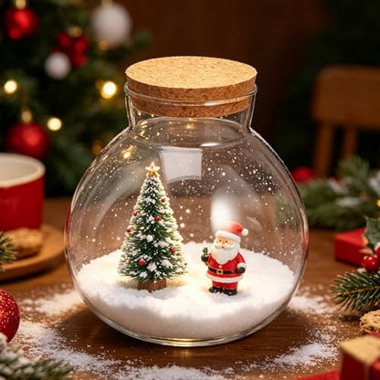 NUOBESTY 2 Pack Glass Terrarium Jar with Cork Lid, 6x6.3 Inch Closed Terrarium for Succulent Moss and Fern, DIY Miniature Desktop Garden for Home & Office Decor (No Plants)