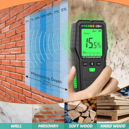 RDINSCOS Pinless Moisture Meter for Wood & Wall - size: Small