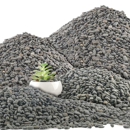 Quibbay 45 LB Natural River Rocks Mexican Beach Pebbles, 0.3-0.6 Inch Natural Unpolished Bulk Rocks, Pebbles for Landscaping Garden Paving Plant, Rocks for Walkways Outdoor Decorative Stone, Grey - size: 45 Pounds, 0.3-0.6 Inch