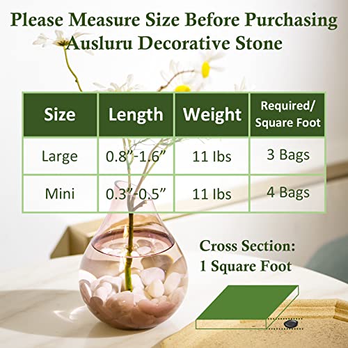 11lbs Natural River Rocks, Polished Pebbles for Plants Garden, 0.3-0.8 inch Decorative Peach Stones, Ideal for Fish Tank, Vases, Crafting, Home Decor and Garden Landscaping Rocks,Mix - size: 11 Pounds, style: Mixed