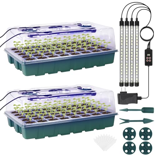 Sondiko Seed Starter Tray with Grow Light, Display Digital Controller - color: Dark Green