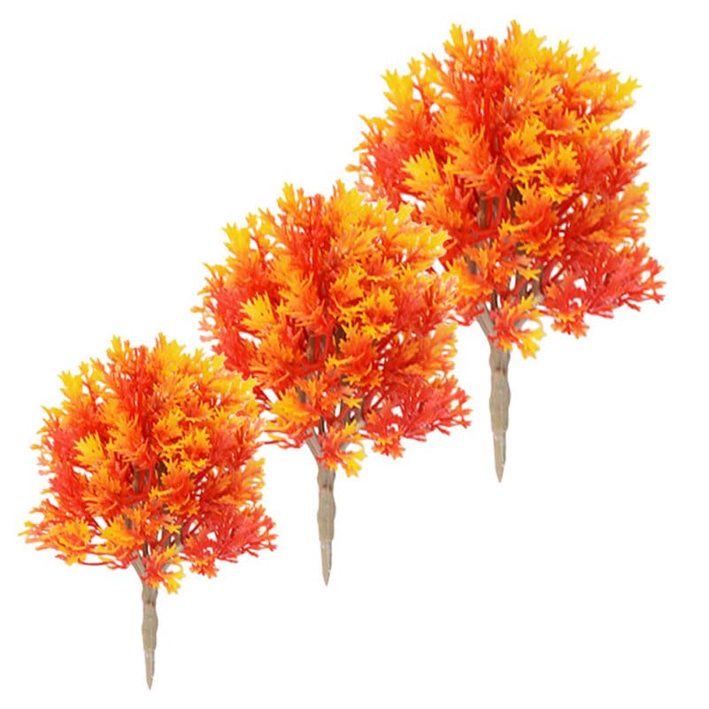 Healifty 3 Pcs Artificial Maple Trees Models, Miniature Fall Decor