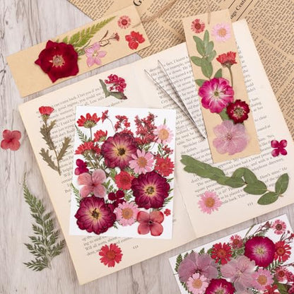 101 PCS Red Dried Pressed Flowers for Christmas Crafts Resin, Red Real Nature Flowers Bulk for DIY Holiday Cake Card Scrapbook Supplies, Large Dried Flowers for Soap Candle Making - size: Red 101pcs