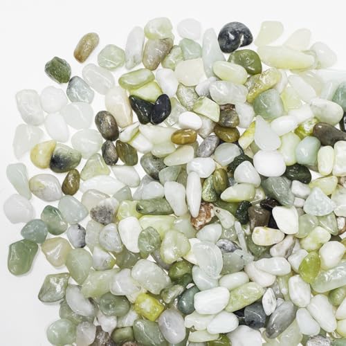 Pulovin 5LB Succulent and Cactus Pebbles, 1/5 Inch Jade Pebbles for Indoor Plants, Decorative Gravel for Vases, Bamboo, Succulent, Terrarium, Crafts, Cactus - color: Jade
