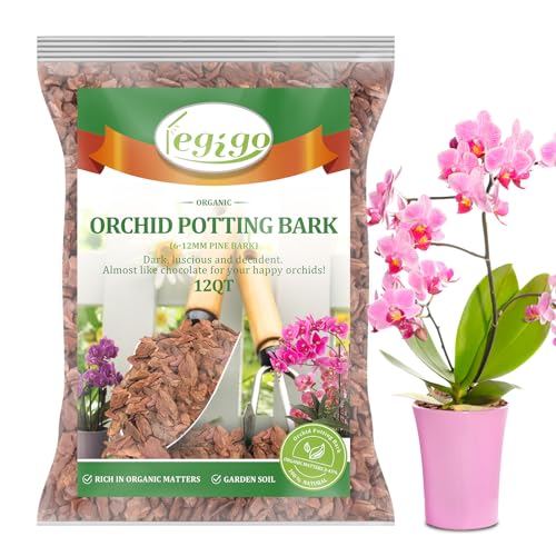 Legigo 12 Quarts Organic Orchid Bark, Orchid Potting Mix, Pine Bark - size: 12 Quarts