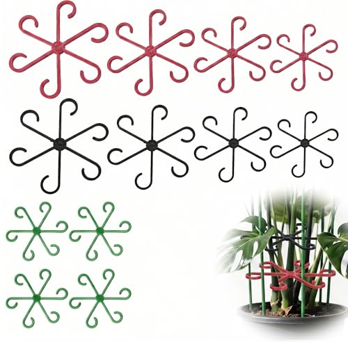 Toyvian 12Pcs Plant Stem Support Holders Floral Support Clips for Climbing Plants Garden Organization Stem Organizer Reusable Holders 5.39X5.39X0.11In