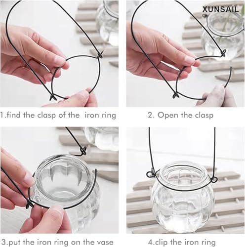 XUNSAIL Terrarium Plants Glass Air Plant Hanging Terrarium Plants Glass Home Decor Vase Wall Hanging Pots (6 PCS Air Plant