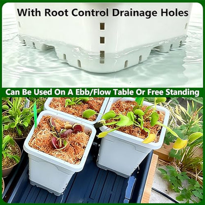 HG7X7SW 7"x7" Square White Pot, 9" Tall Pack of 50 - size: 7"x7"-50PCS