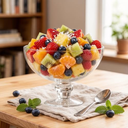 CYS EXCEL Glass Decorative Footed Bowl (H:6" D:8") | Fruit Display Terrarium Compote Vase Kitchen Table Centerpiece - style: Modern