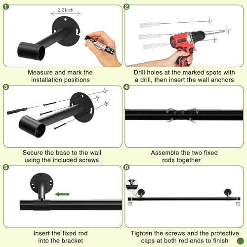 SUTINE Plant Hanging Rod, 31 Inch Plant Hanger Indoor for Window Ceiling, Heavy Duty Hanging Planters for Indoor Plants, Black Wall Plants Holder, Window Plants Shelves Pot/Chain/Plant Not Included - size: Length 31 in.