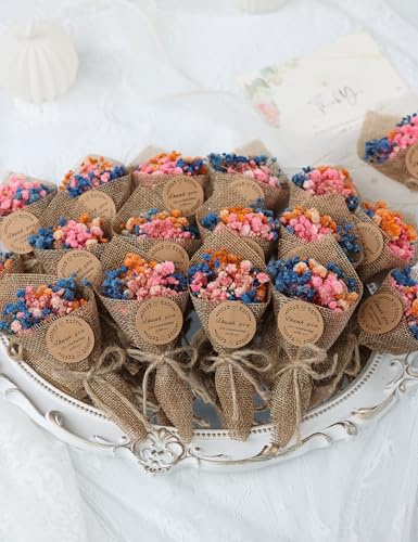20-Piece Set Mini Magnet Dried Flowers Bouquet for Wedding Favours for Guests, Baby Shower Party Favors, Bridal Shower Gifts, Baptism. (Mixed) - color: Mixed