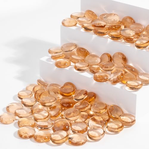 1LB Flat Glass Marbles Stones Flat Bottom Marble Beads 17-19mm Smooth Stone Pebbles for Home Decoration Fire Pit Landscaping Glass Gemstone for Fish Tanks Flower Pots DIY Crafts (Pink) - color: Pink
