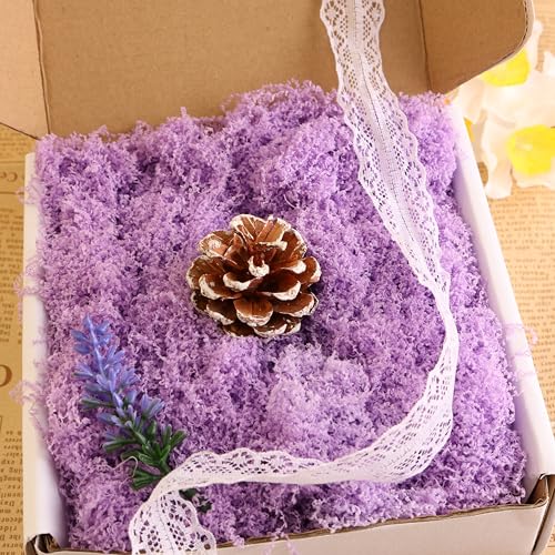 Caiyjhao Lifelike Green Artificial Moss, Suitable for Potted Plants, DIY Crafts, Fairy Garden, Flower Wall, Christmas, Glass Fish Tank Decoration (Light Purple 3.5oz) - color: light purple