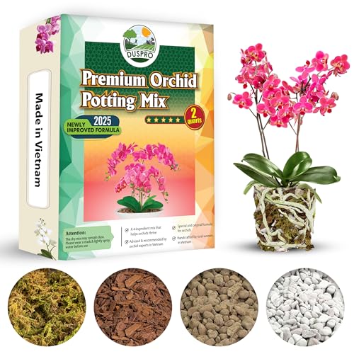 4in1 Orchid Potting Mix For Repotting, Pre-Mixed & Ready to Use, 2QT | Forest Moss, Pine Bark, Perlite & Pumice, Professional Blend, Drainage & Airflow, Upgraded Formula - size: Orchid Potting Mix 2 Quarts