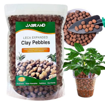 Jabrand All-in-One Plant Care Kit – LECA Clay Pebbles, Artificial Moss & Self-Watering Globes for Hydroponics, Orchids, Indoor & Outdoor Garden Plants
