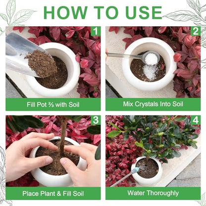 XSEINO 2LB Soil Moisture Crystals Water-Absorbing Hydrogel for Plants Solves Over and Under-Watering, Long-Lasting Water Retention to Keep Soil Moist Polymer Water Storage Crystals - color: 2 LB