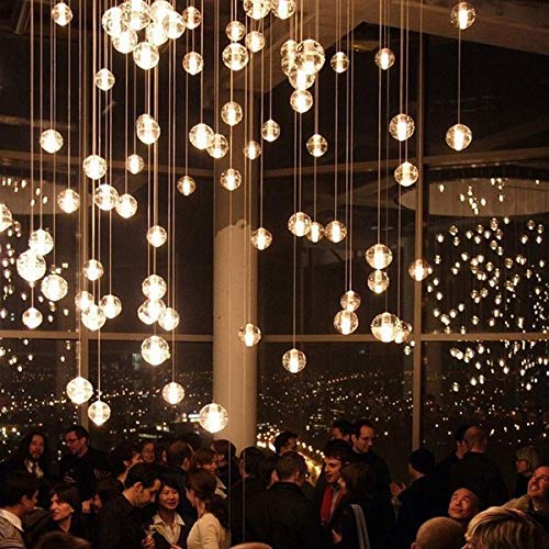 Sziqiqi Hanging Glass Globes Orbs Tea Light Candle Holders with Flameless LED Tealight for Wedding Ornaments, Wedding Birthday Christmas Party Centerpiece Accessory 2.36inch 30pcs +6 Extra | Glass Ball Fillable with Trinkets, for Wedding Ornament, Christm