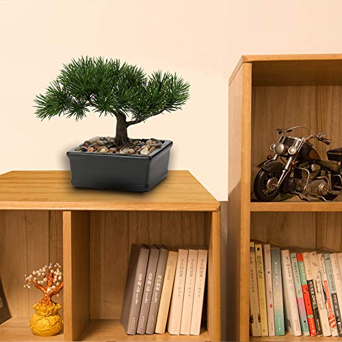 Artificial Bonsai Tree Juniper Faux Plants Indoor Small Fake Plants Decor with Ceramic Pots for Home Table Office Desk Bathroom Shelf Bedroom Living Room Farmhouse Decorations - style: 6" Cedar