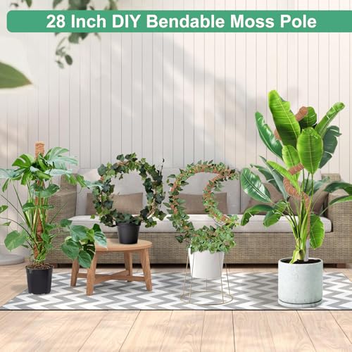 28" Moss Pole, 2 Pack Bendable Monstera Plant Support Plant Stakes - size: 28 in (2 Pack)
