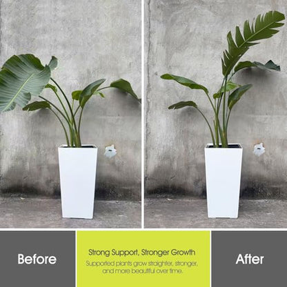 RIFNY Plant Stakes for Indoor Plants, 14 Inch Plant Support Stakes, 10 PCS | Tall Adjustable Garden Plant Sticks, with Clips for Indoor Monstera Tomato Orchid Potted Plants Flower, Green - size: 14IN 10PCS