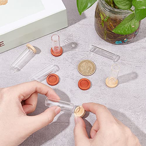 NBEADS 10 Sets Mini Cloche with Base, 1.57x0.47 Mini Eternal Flower Glass Cloche Clear Glass Display Case Flat Top Bell Jar Cloche for Centerpieces Plants Rocks Specimens Decorations Crafts - size: 1.69x0.47"(Flat top)