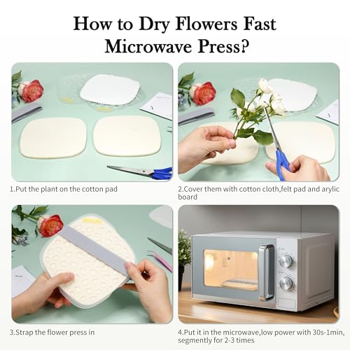 Aboofx Microwave Flower Press Kit, 6.3" Quick Drying Pressed Flower - size: 6.3 x 6.3 inches