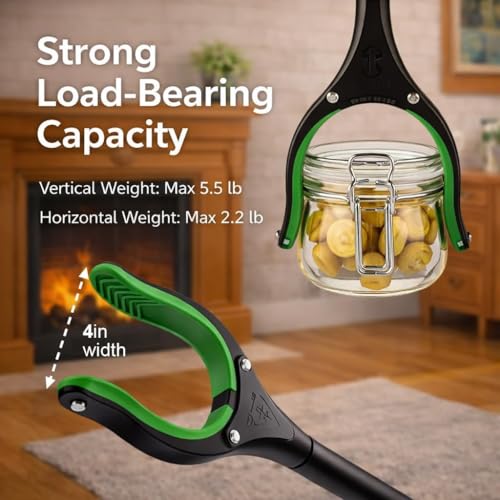 Extra Long Grabber Reacher Tool, 60" Aluminum Foldable Reacher Grabber, Dual Magnetic Tip Pickup Grabber Trash Picker, Strong Grip Aid for Upper Shelves, Elderly, Surgery Recovery Must Have - color: 60"greenblack