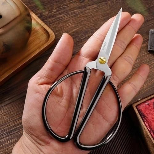 6 Inch All Stainless Steel Sewing Scissors, Sharp Tailor Scissors for Embroidery, Sewing, Craft, DIY Art Work & Daily Use for Home Office School BLACK - color: Black, size: 6"