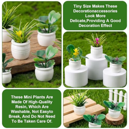 14 Pcs Miniatures Dollhouse Plants Mini Dollhouse Accessories