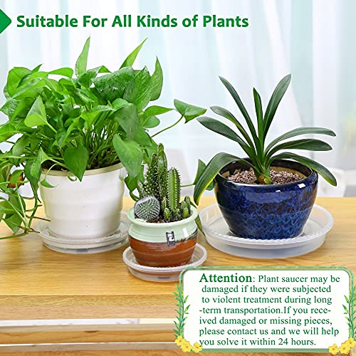 9 Pack of 5''& 7''& 9'' Clear Plant Saucer Drip Trays, Plant Tray for Pots & Plastic Plant Saucer,Made of Thicker & Stronger Plastic with Large Capacity Design （5 Inch x3+7 Inch x 3+9 Inch x 3） - color: Clear, size: 5" 7" 9" Mix