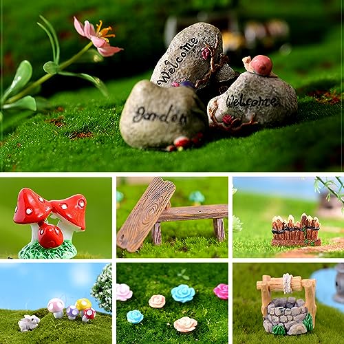Fairy Garden Accessories, Fairies Welcome Garden Kit, 48pcs Miniature Fairy Garden Ornament for Christmas Decoration Fairy Garden Potted Plant Desk Decor