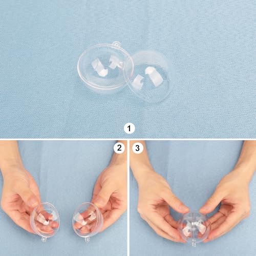 180 Pcs 2.36 Inch Clear Plastic Fillable Balls, Christmas DIY Fillable Ornaments Balls, Plastic Ornaments Ball for Christmas, Holidays, Weddings, Parties, and Home Decor - size: 180 Pcs 2.36 Inch Fillable Balls